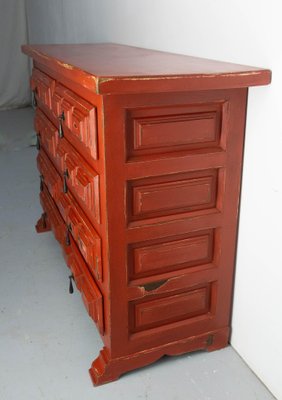 Mid-Century French Chest of Drawers in Red, 1960s-RIU-2041527