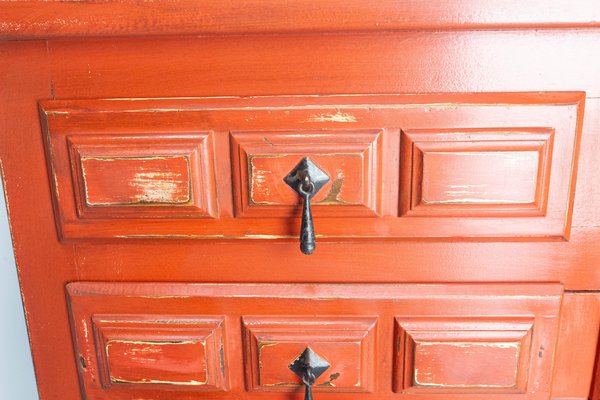 Mid-Century French Chest of Drawers in Red, 1960s-RIU-2041527