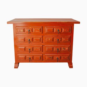 Mid-Century French Chest of Drawers in Red, 1960s-RIU-2041527