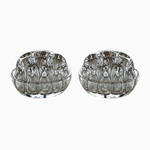 Mid-Century French Crystal Pique Fleur Vases from VMC, Set of 2-LBS-724226