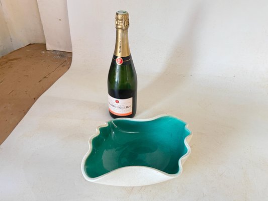 Mid-Century French Decorative Green Ceramic Dish attributed to Elchinger, 1960s-UR-1815734