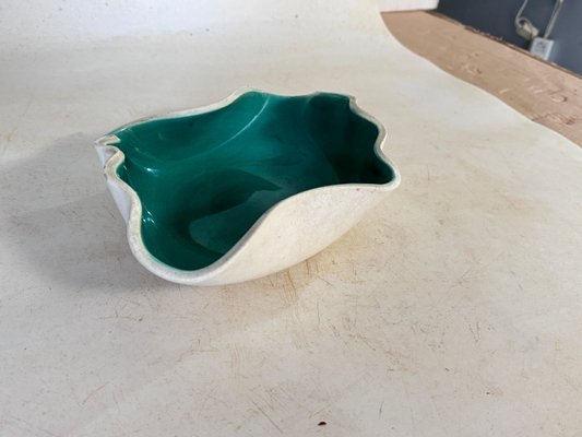 Mid-Century French Decorative Green Ceramic Dish attributed to Elchinger, 1960s-UR-1815734