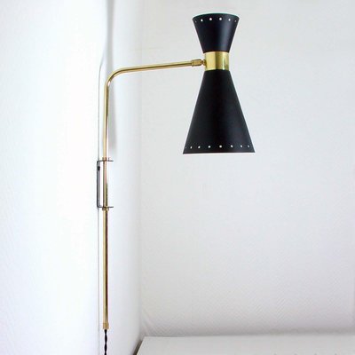 Mid-Century French Diabolo Articulating Wall Lamp Sconce, 1950s-OE-897904