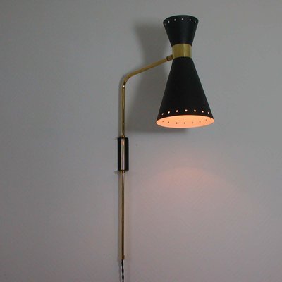 Mid-Century French Diabolo Articulating Wall Lamp Sconce, 1950s-OE-897904