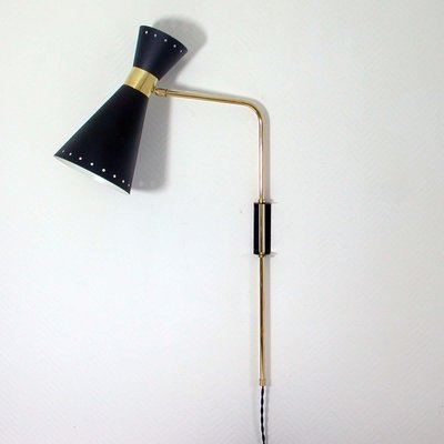 Mid-Century French Diabolo Articulating Wall Lamp Sconce, 1950s-OE-897904