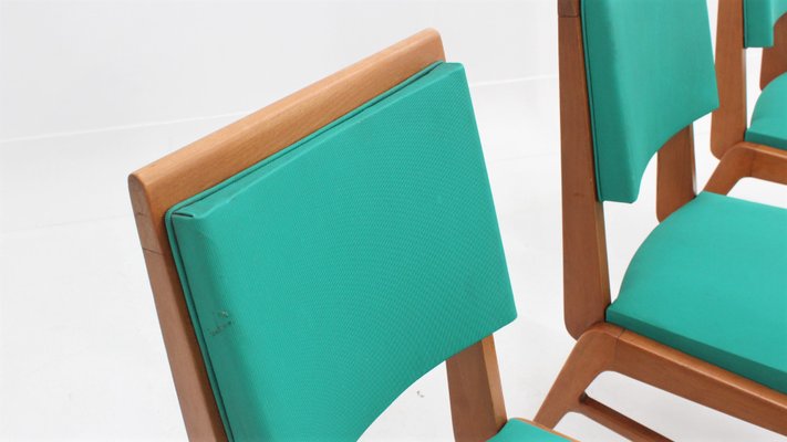 Mid-Century French Dining Chairs, 1950s, Set of 4-ZQ-1076031