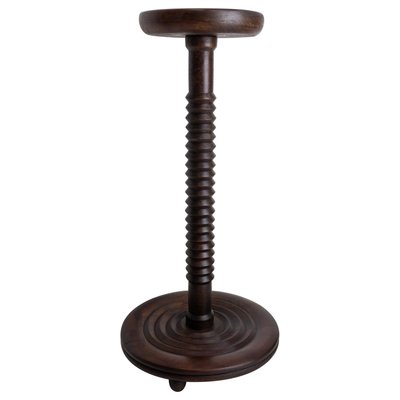 Mid-Century French Dudouyt Style Pedestal in Walnut, 1960-RIU-1371073