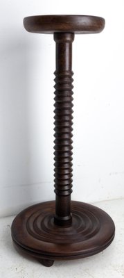 Mid-Century French Dudouyt Style Pedestal in Walnut, 1960-RIU-1371073