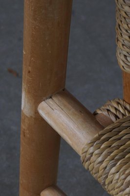 Mid-Century French Elm Naturalist Woven Highback Chairs by Charlotte Perriand, 1960s, Set of 6-MXF-1452512