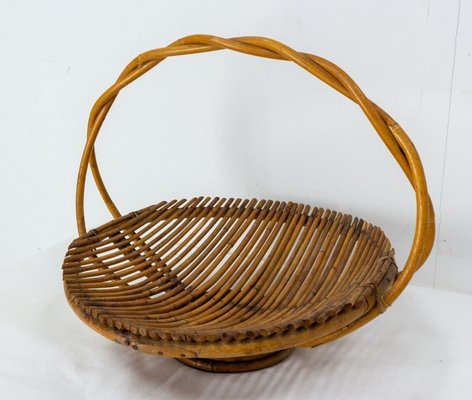 Mid-Century French Fruit Basket in Wicker-RIU-1298531