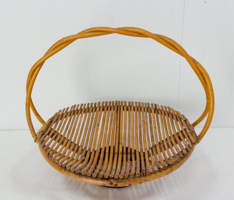 Mid-Century French Fruit Basket in Wicker-RIU-1298531