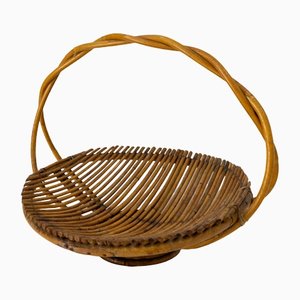 Mid-Century French Fruit Basket in Wicker-RIU-1298531