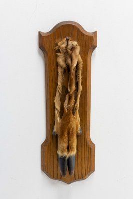 Mid-Century French Hunting Trophy Deer Foot in Oak, 1960-RIU-1299317