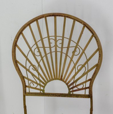 Mid-Century French Iron Chairs and Table, Set of 4-RIU-1355375