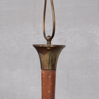 Mid-Century French Leather and Brass Table Lamp-JRP-1116007