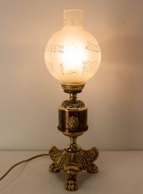 Mid-Century French Lion Bronze Table Lamp-RIU-1183471