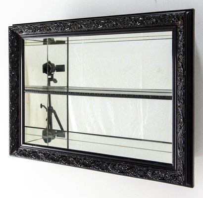 Mid-Century French Louis XV Style Decorative Mirrored Shelf in Stucco Frame-RIU-1142272