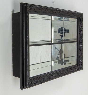 Mid-Century French Louis XV style Decorative Mirrored Shelf with Stucco Frame, 1960s-RIU-1373768