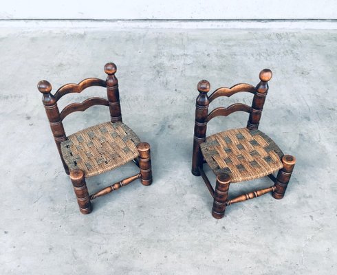 Mid-Century French Low Rush Chairs by Charles Dudouyt, 1950s, Set of 2-RQV-1094426