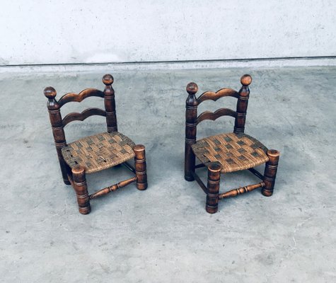 Mid-Century French Low Rush Chairs by Charles Dudouyt, 1950s, Set of 2-RQV-1094426