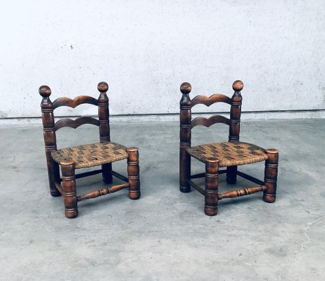 Mid-Century French Low Rush Chairs by Charles Dudouyt, 1950s, Set of 2-RQV-1094426