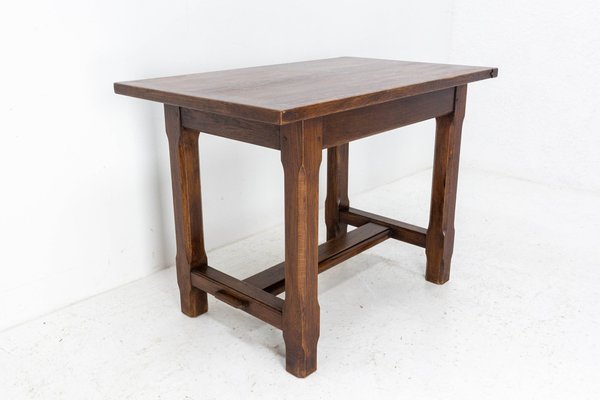 Mid-Century French Massive Oak Side Table-RIU-1309331