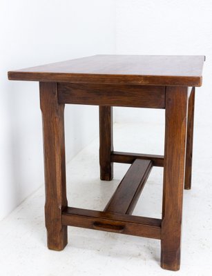 Mid-Century French Massive Oak Side Table-RIU-1309331