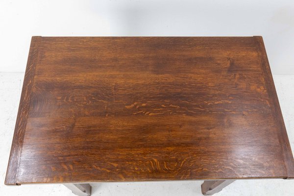 Mid-Century French Massive Oak Side Table-RIU-1309331