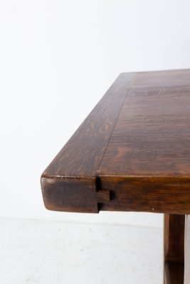 Mid-Century French Massive Oak Side Table-RIU-1309331