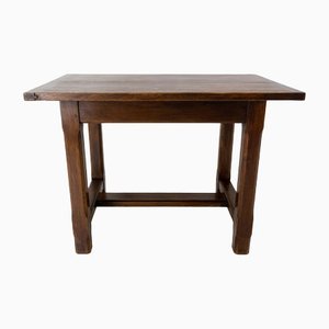 Mid-Century French Massive Oak Side Table-RIU-1309331