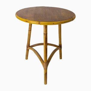 Mid-Century French Modern Rattan Side Table, 1950-RIU-1215332