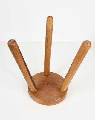 Mid-Century French Modern Wooden Tripod Stool in the style of Charlotte Perriand, 1950s-JDR-1125499