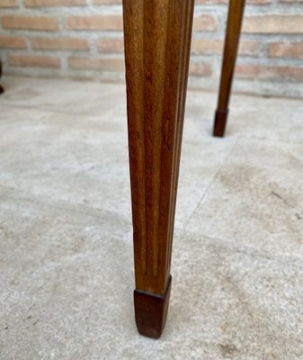 Mid-Century French Modernist Triangular Wooden Side Table with Marquetry, 1950s-NOU-1733656