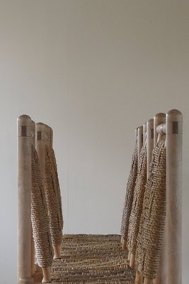 Mid-Century French Naturalist Woven Chairs in Solid Elm by Pierre Chapo, 1960s, Set of 6-MXF-950920