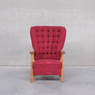 Mid-Century French Oak Armchair from Guillerme Et Chambron-JRP-1215972