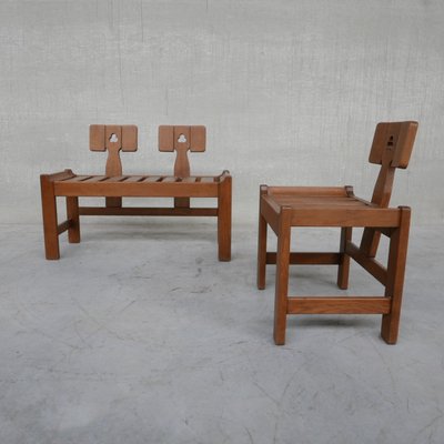 Mid-Century French Oak Guillerme et Chambron Lounge Chairs, Set of 2-JRP-1078337