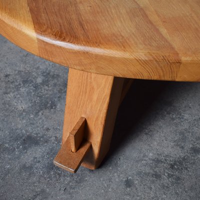 Mid-Century French Oak Tripod Coffee Table, 1960s-FPZ-1822780