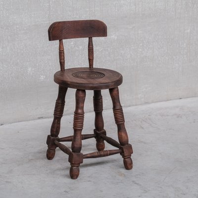 Mid-Century French Oak Turned Occasional Chair-JRP-1320427