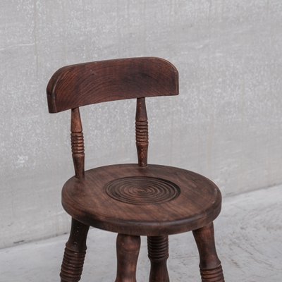 Mid-Century French Oak Turned Occasional Chair-JRP-1320427