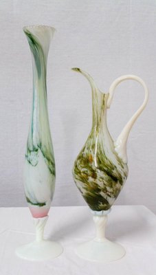 Mid-Century French Opaline Vases, Set of 2-RIU-827609