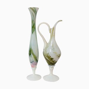 Mid-Century French Opaline Vases, Set of 2-RIU-827609