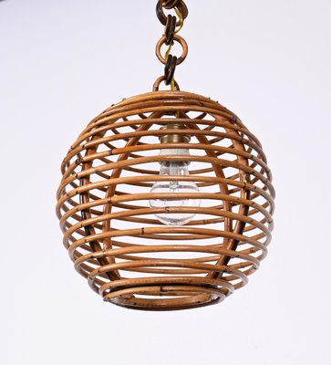 Mid-Century French Riviera Bamboo and Rattan Spherical Lamp, Italy, 1960s-JDR-1354075