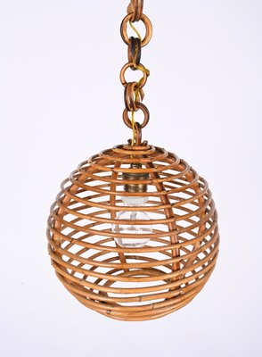 Mid-Century French Riviera Bamboo and Rattan Spherical Lamp, Italy, 1960s-JDR-1354075