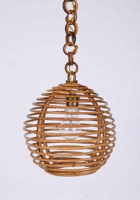 Mid-Century French Riviera Bamboo and Rattan Spherical Lamp, Italy, 1960s-JDR-1354075