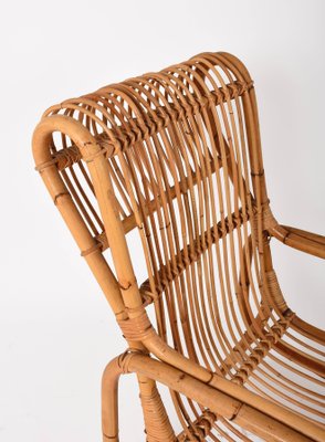 Mid-Century French Riviera Rattan and Bamboo Armchair, Italy, 1960s-JDR-1125540