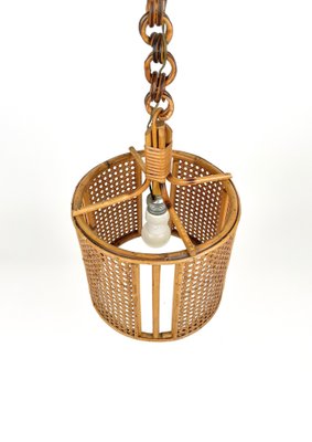 Mid-Century French Riviera Rattan & Wicker Pendent, Italy, 1960s-LYQ-1239930