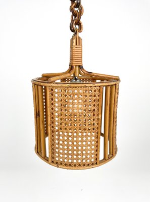 Mid-Century French Riviera Rattan & Wicker Pendent, Italy, 1960s-LYQ-1239930