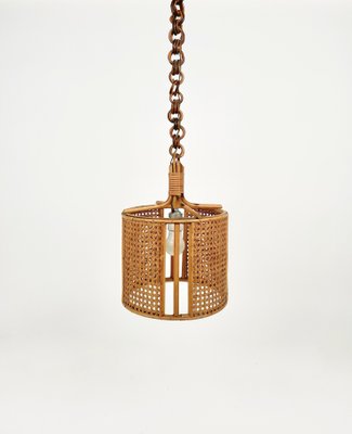 Mid-Century French Riviera Rattan & Wicker Pendent, Italy, 1960s-LYQ-1239930