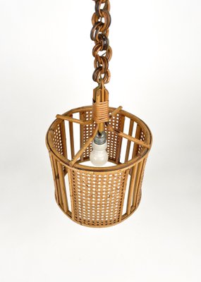 Mid-Century French Riviera Rattan & Wicker Pendent, Italy, 1960s-LYQ-1239930