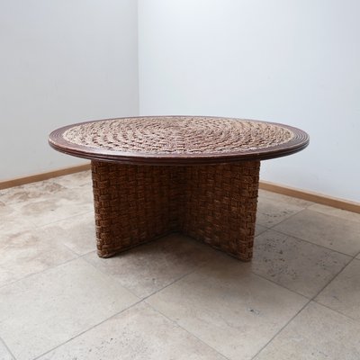 Mid-Century French Rope Coffee Table in the Style of Audoux & Minet-JRP-995976